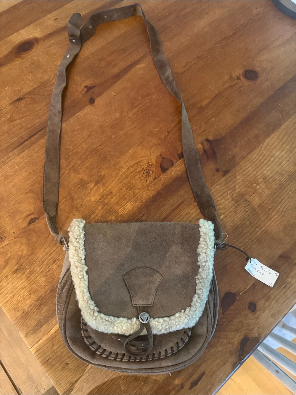 Vintage Ann turk shearling suede handbag bag Glen miller